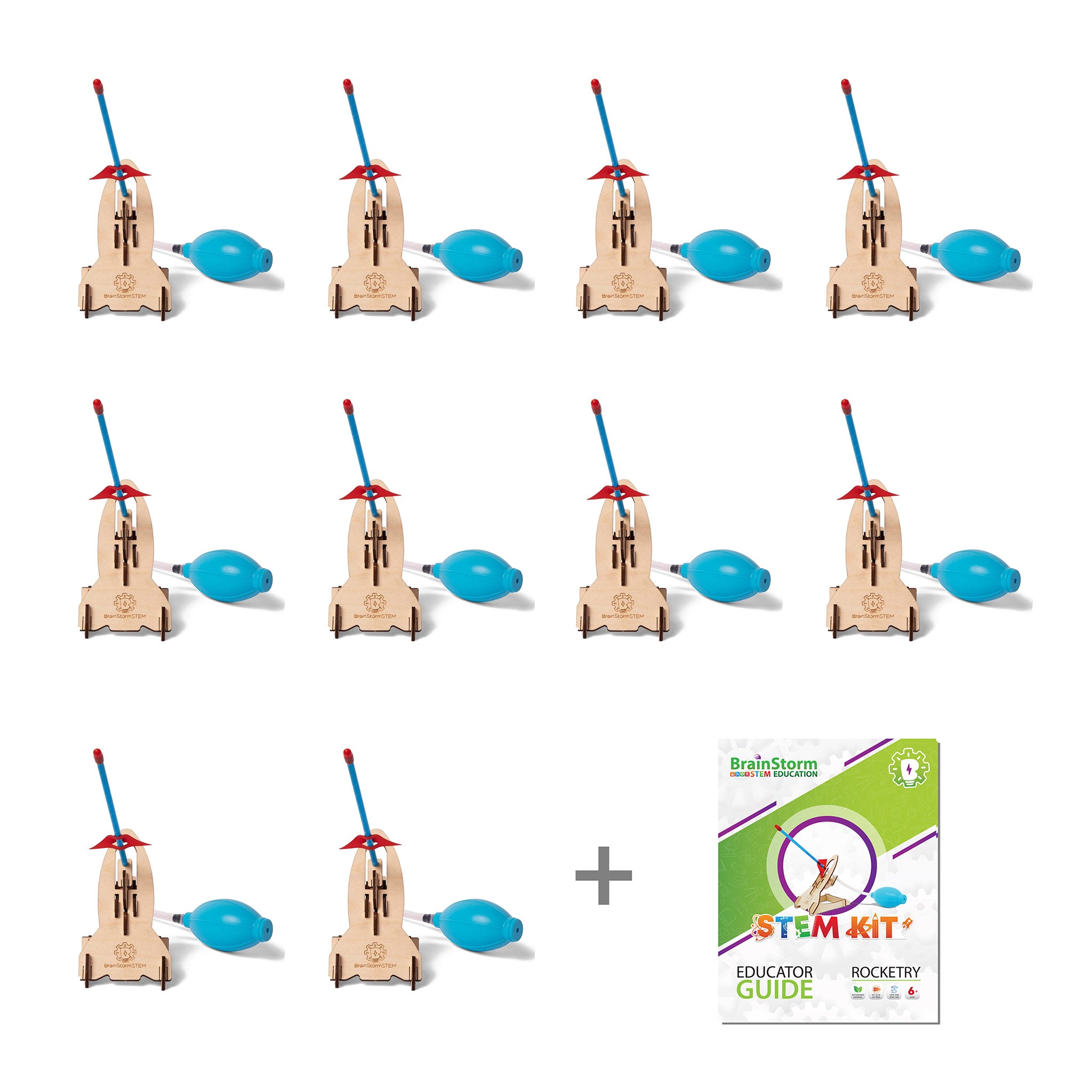 BrainStorm Rocketry STEM Kit – Class Pack (10 Kits + Educator Guide)