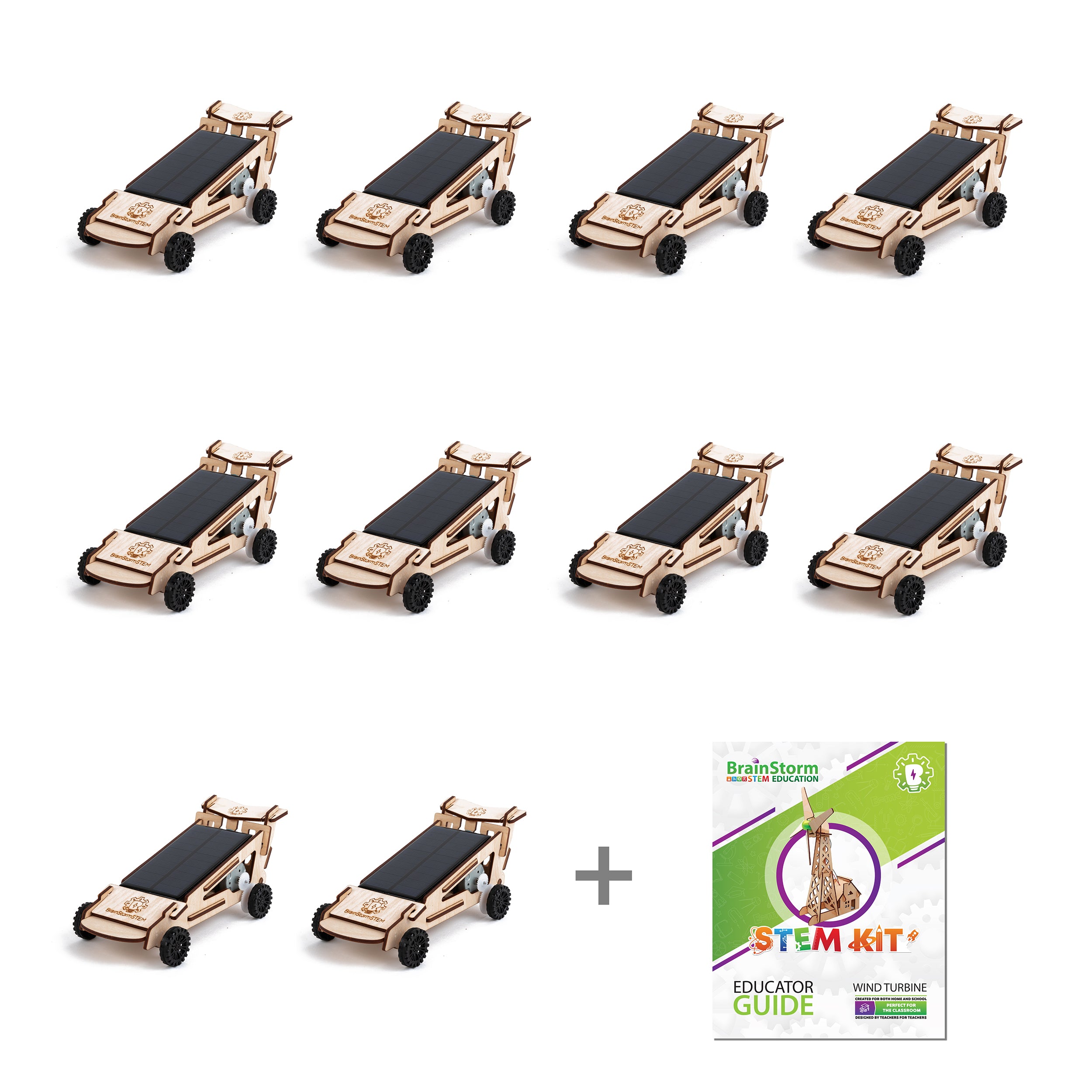 BrainStorm STEM Solar Racer Science Experiment Kit - Classroom Set (10 Kits) + Educator Guide