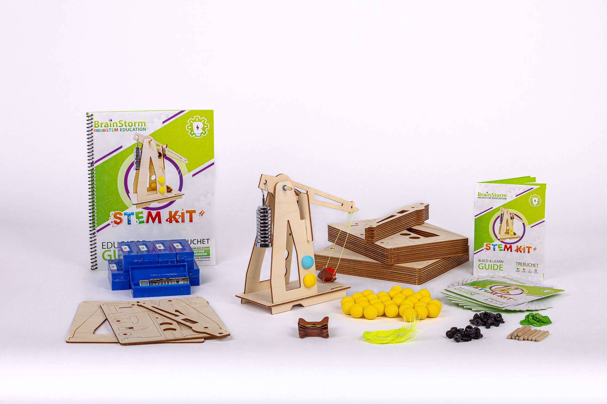 BrainStorm Trebuchet Physics STEM Kit - Class Pack (10 Kits + Educator Guide)