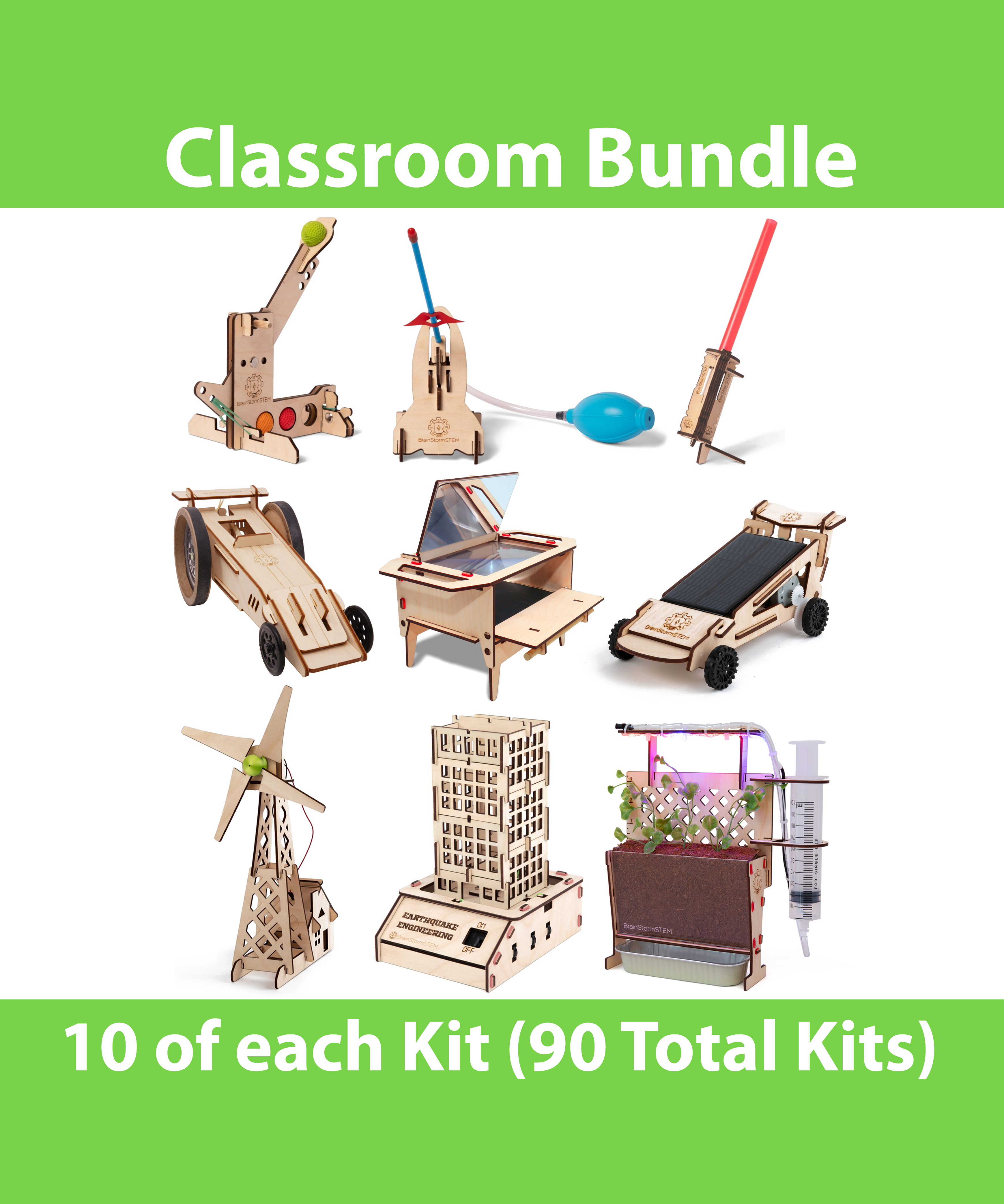 Classroom Complete Bundle - School STEM Variety Kit [10 of each Kit for 90 total Kits]