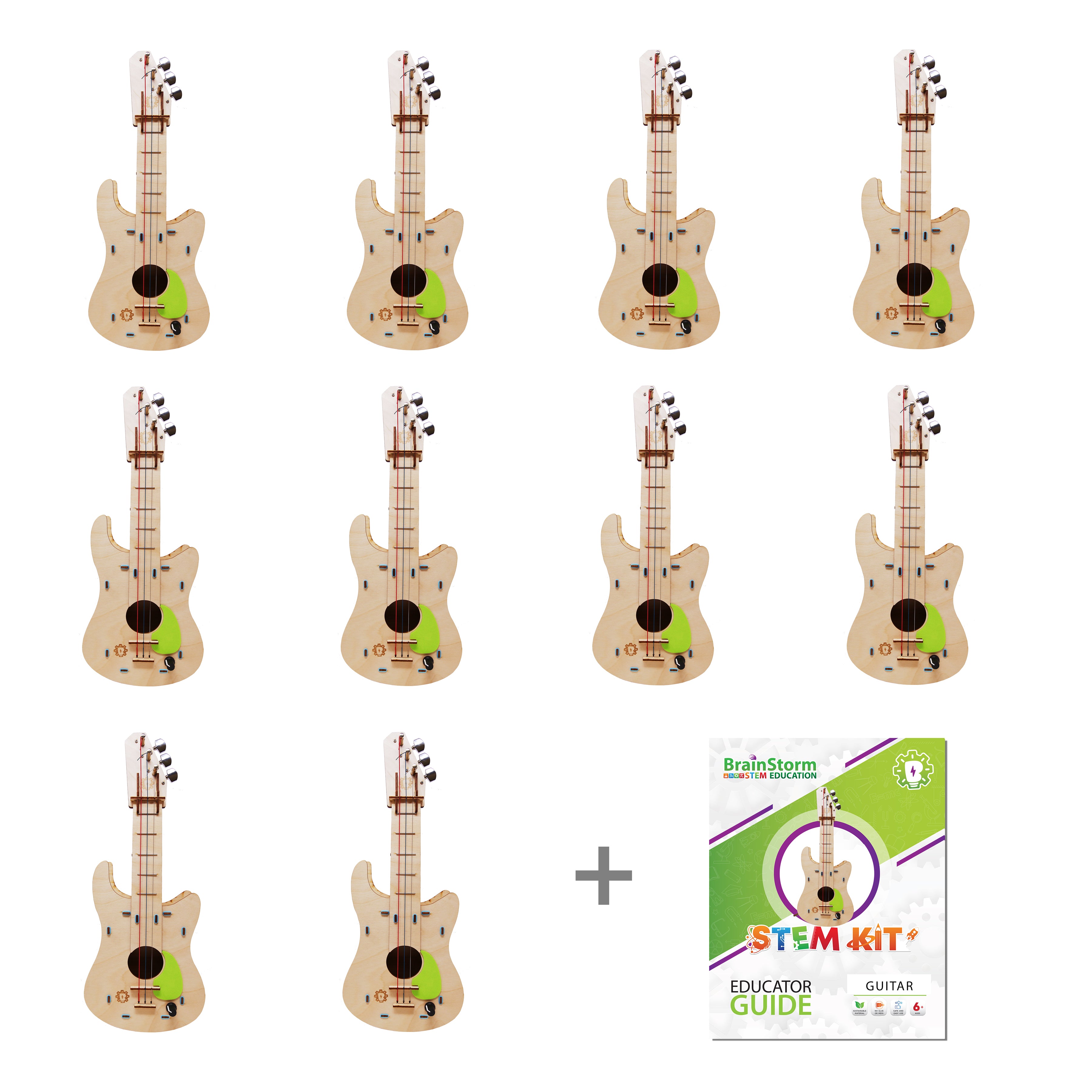 BrainStorm Electric Guitar STEM Kit - Class Pack (10 Kits + Educator Guide)