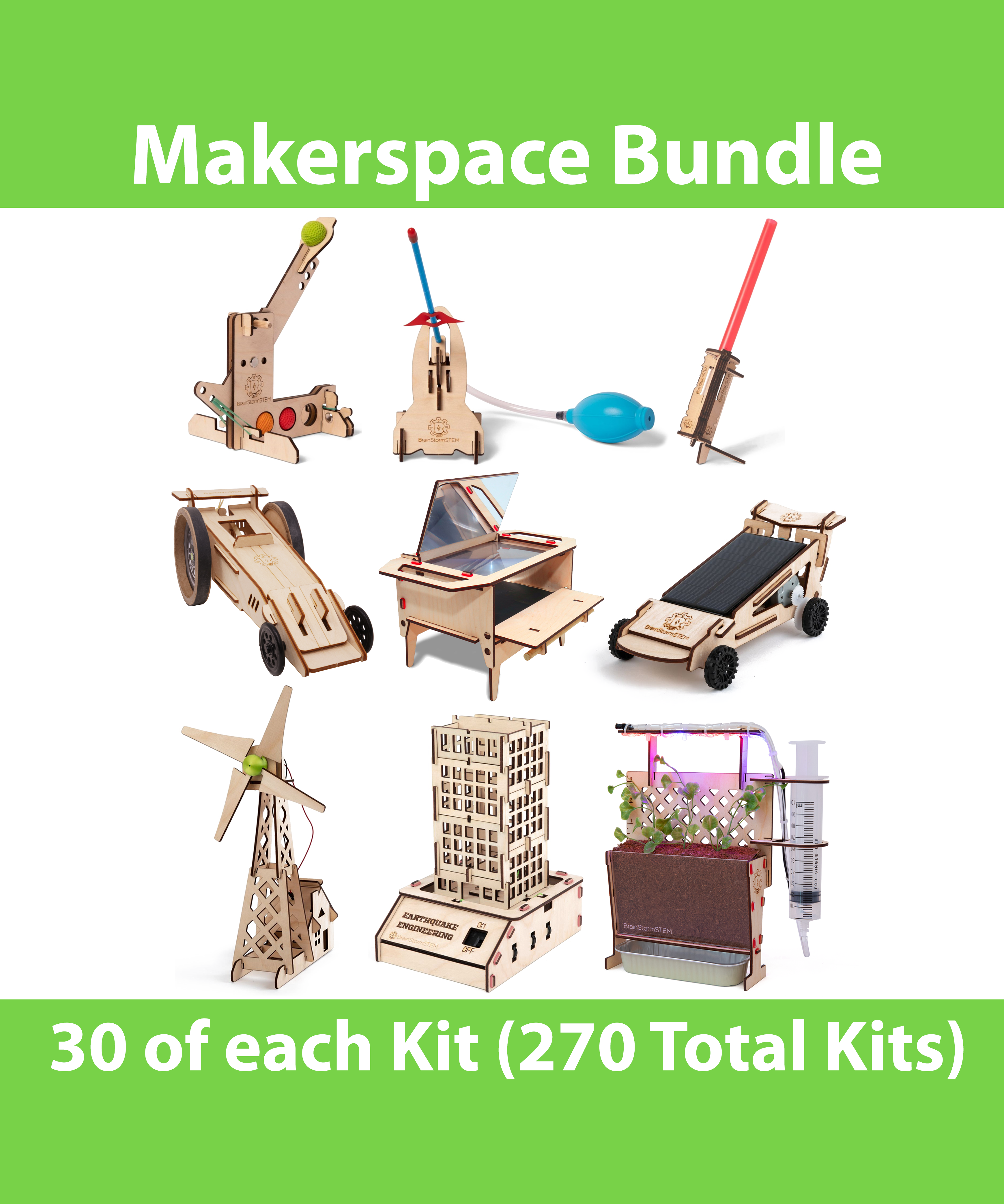 Makerspace Complete Bundle - STEM Variety Kit [30 of each kit for 270 total kits]