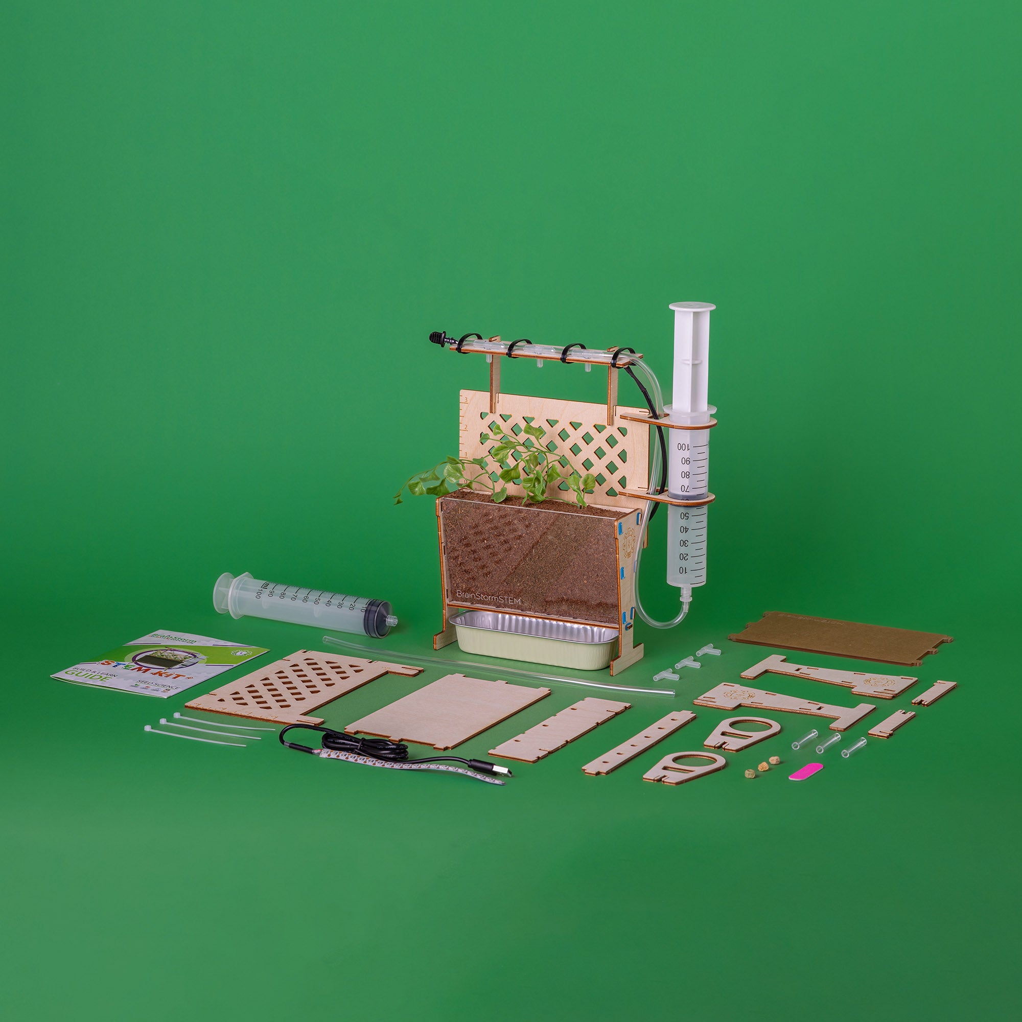 Seed Science Starter Kit For Kids + Wooden Planter Garden Build Kit