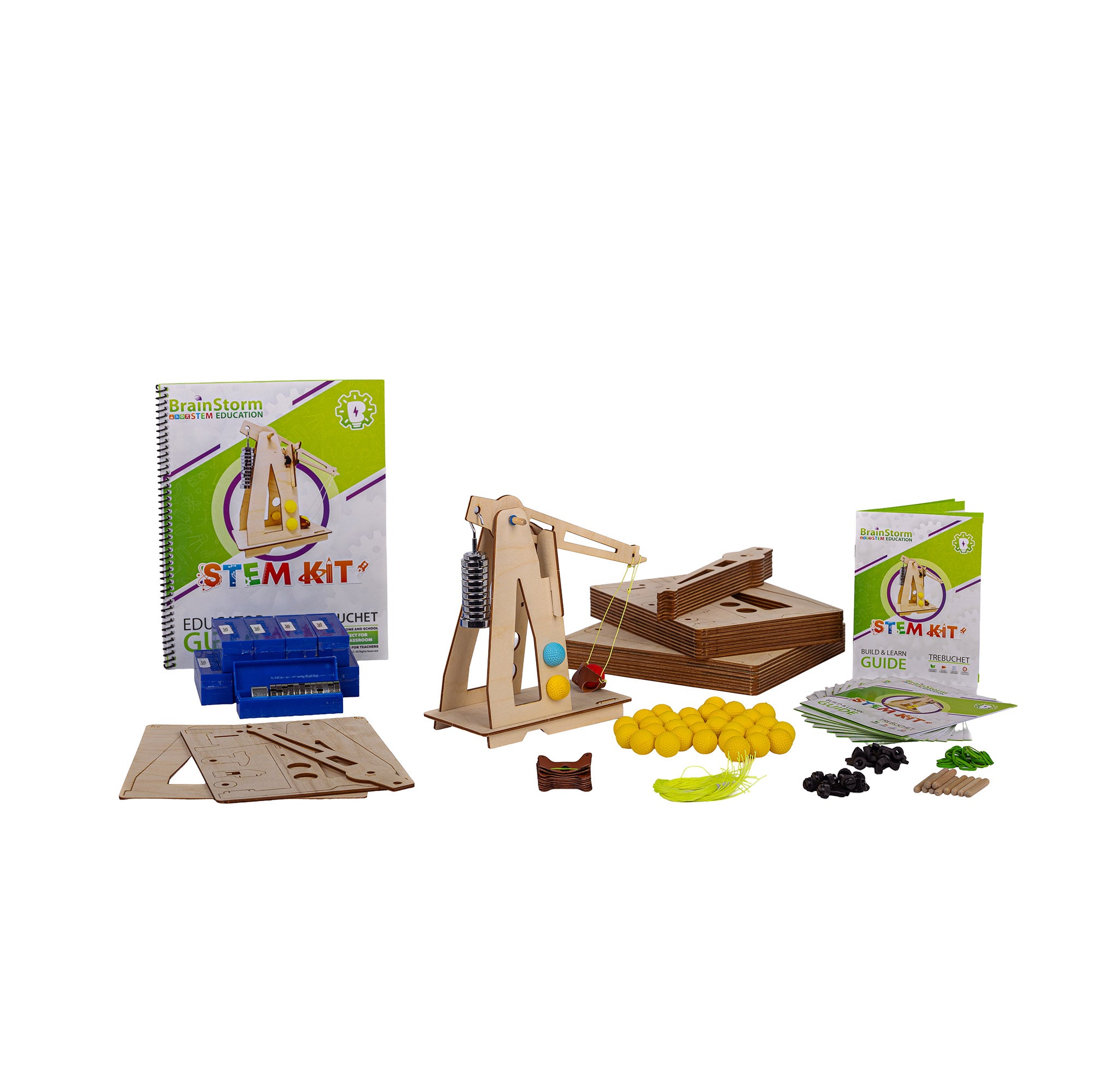 BrainStorm Trebuchet Physics STEM Kit - Class Pack (10 Kits + Educator Guide)